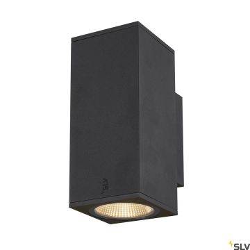 SLV ENOLA SQUARE 1003419 Nástěnná lampa 2x20W/LED 3000/4000K 1660/1900LM IP65