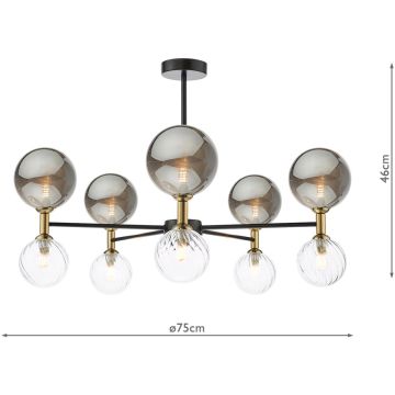 Dar Lighting Takara TAK2354-03-24 Stropní lampa 10x20w/g9 ip20