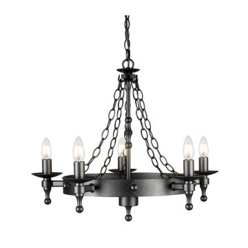 Elstead Lighting WARWICK WR5-GRAPHITE Lustr 5x60W/E14