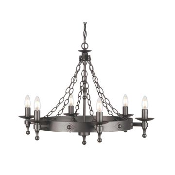 Elstead Lighting WARWICK WR6-GRAPHITE Lustr 6x60W/E14